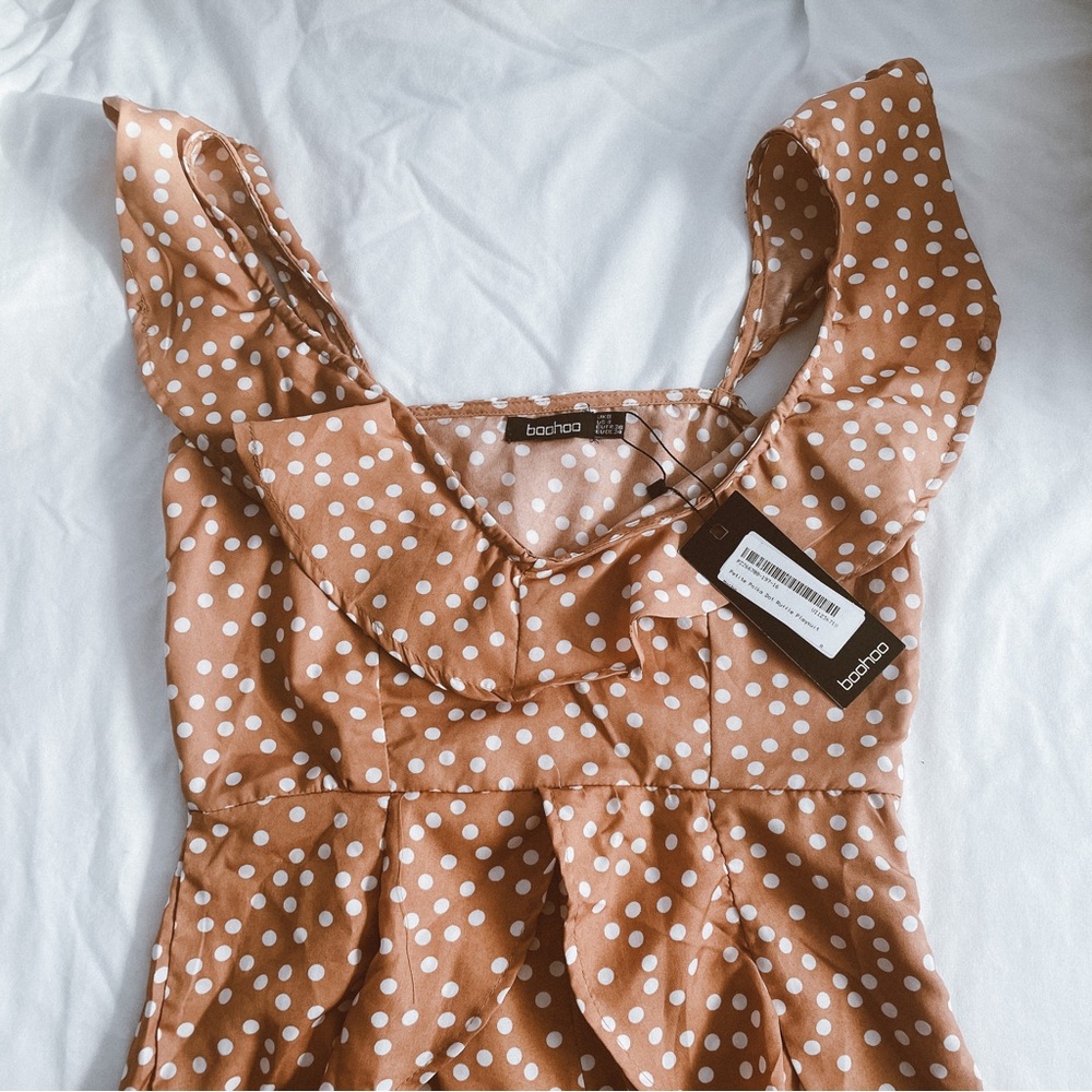 PETITE POLKA DOT RUFFLE ROMPER - Picture 3 of 4